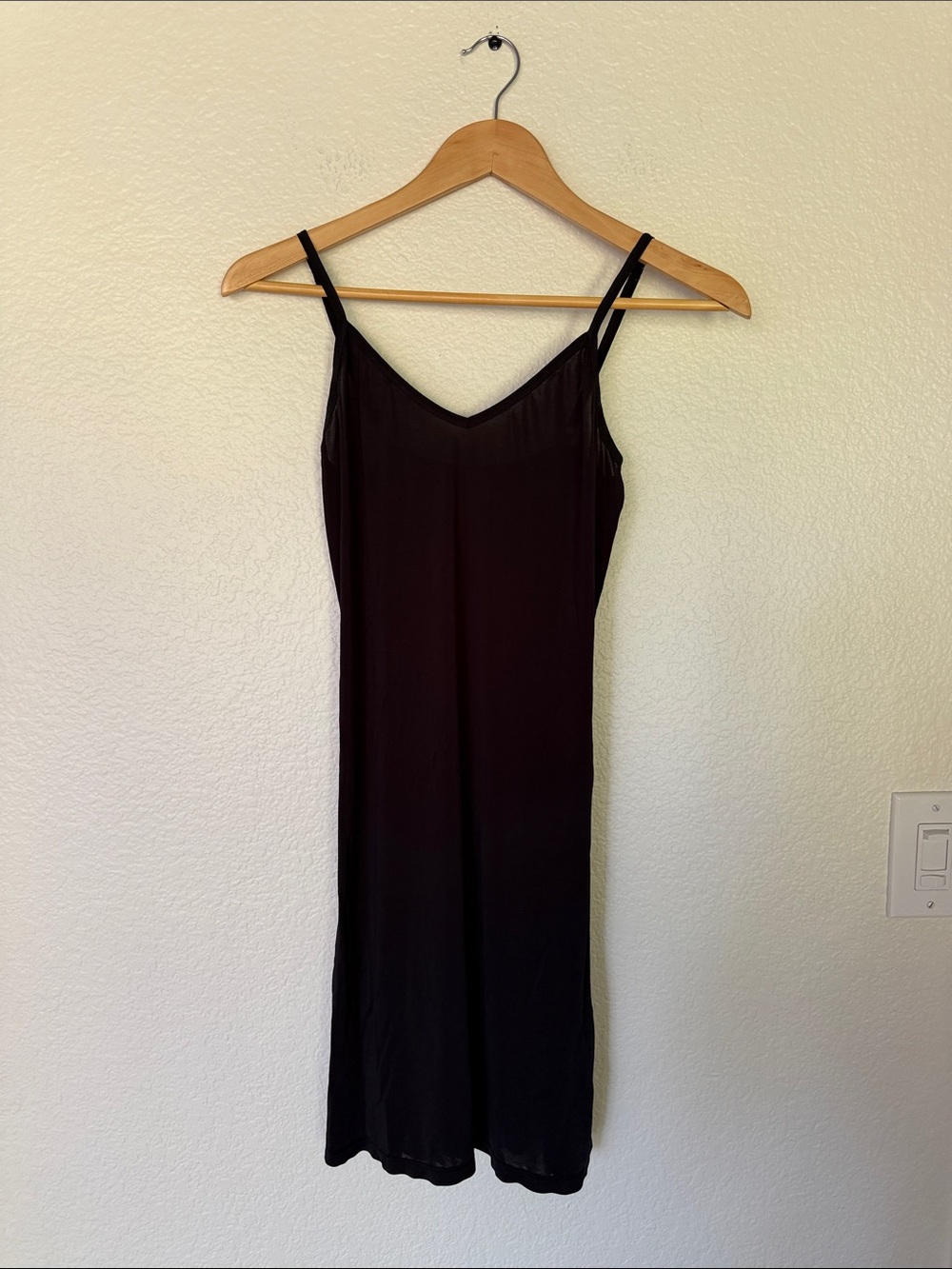 Hanky Panky Black Midi Slip Dress with Spaghetti Straps